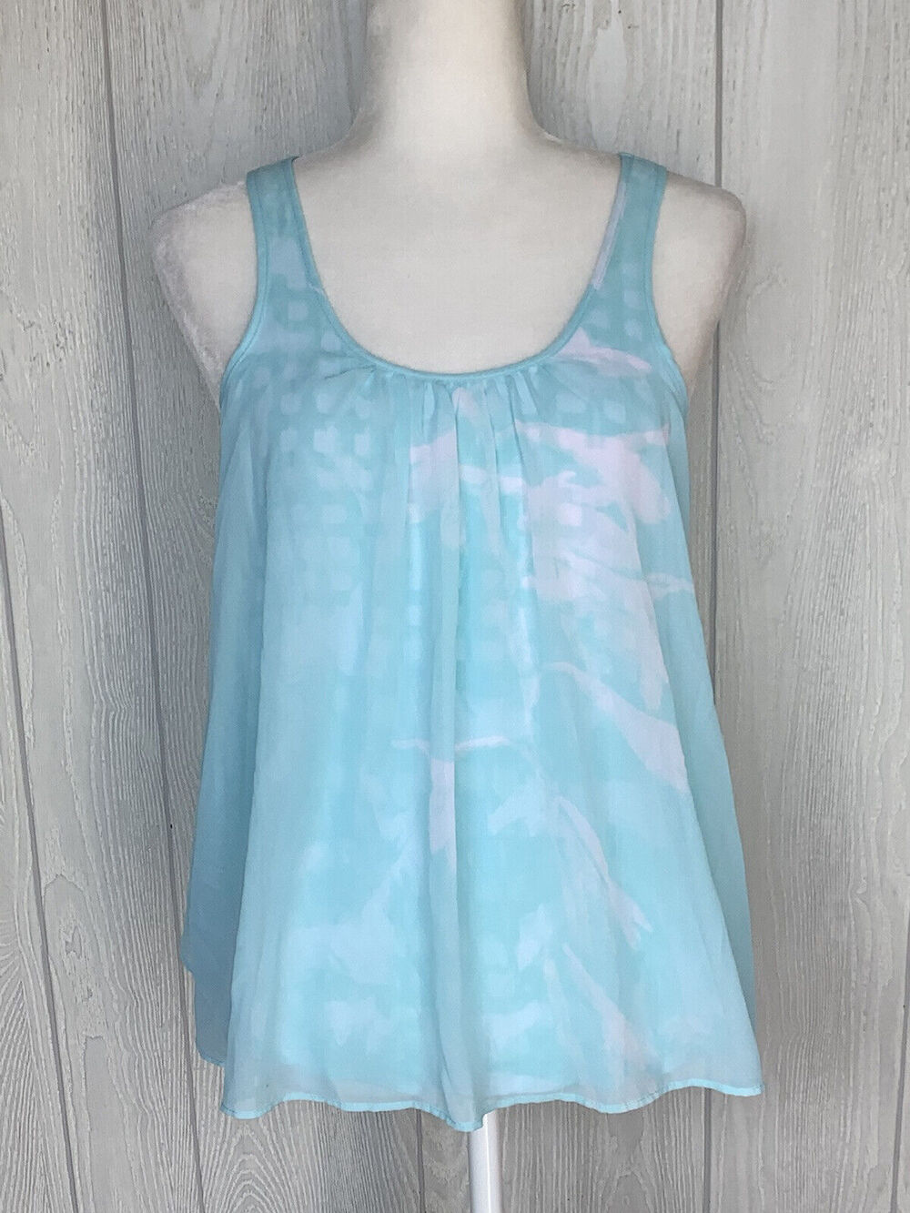 Joseph A Blue White Print Tank Top Small NWT